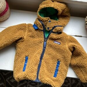 Kids Patagonia Warm Fall Winter Jacket Coat Lined Reversible Teddy Bear Size 3T